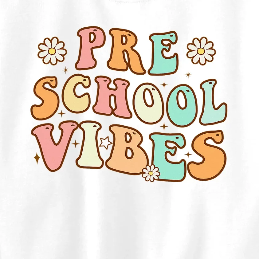 Back to School Preschool Vibes Retro Teacher Nursery School Kids Sweatshirt