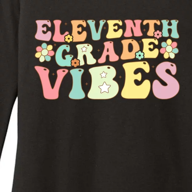 Back To School Eleventh Grade Vibes Retro Teacher Gift Womens CVC Long Sleeve Shirt