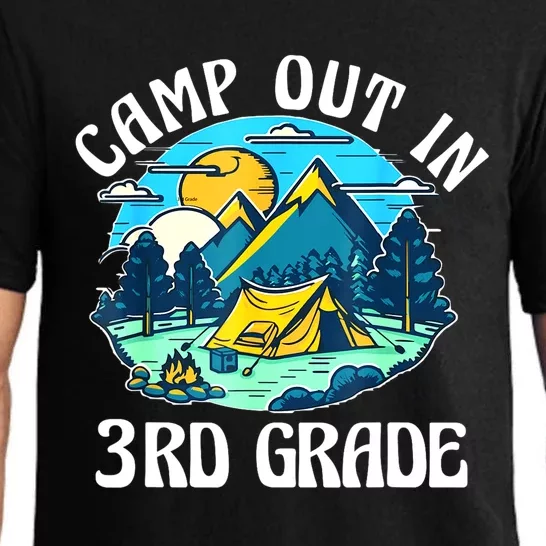 Back To School Camp Out In 3rd Grade Camping Lover Gift Pajama Set