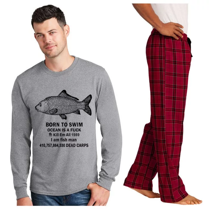 Born To Swim Ocean Is A Fuck Kill Em All 1989 Long Sleeve Pajama Set