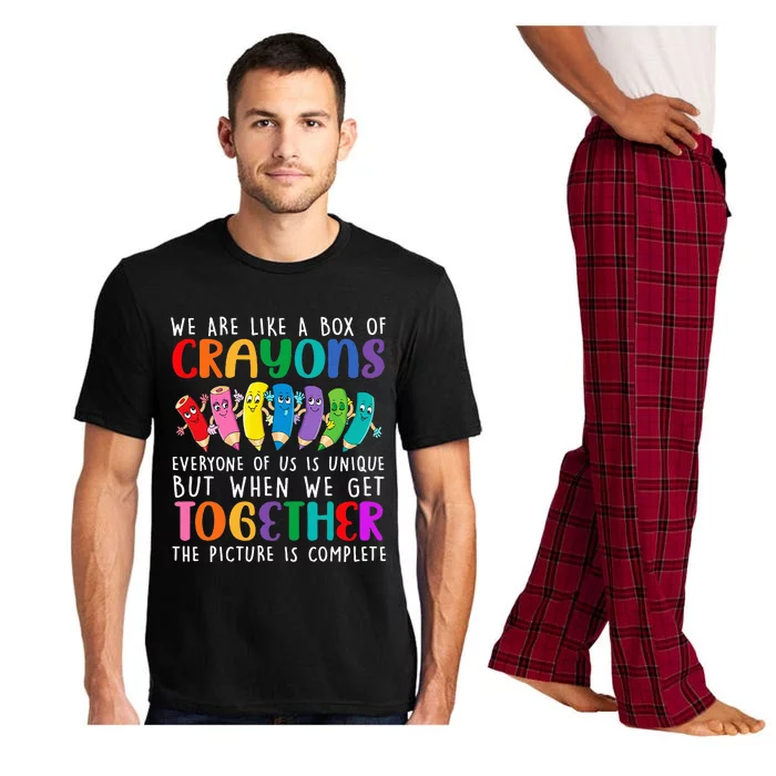 Back To School Teacher We Are Like A Box Of Crayons Pajama Set