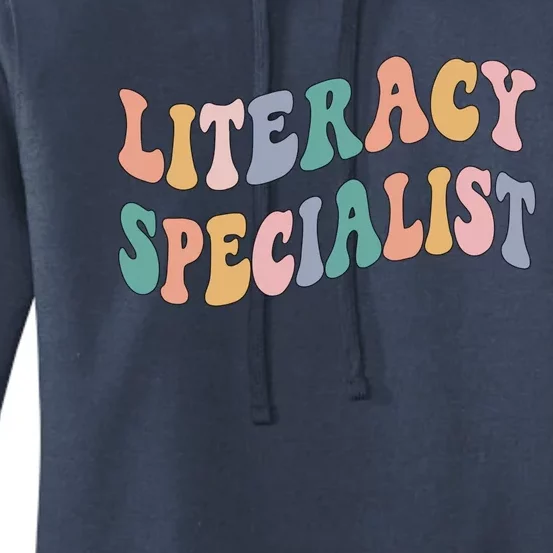 Back To School Teacher Groovy Retro Literacy Specialist Cute Gift Women's Pullover Hoodie