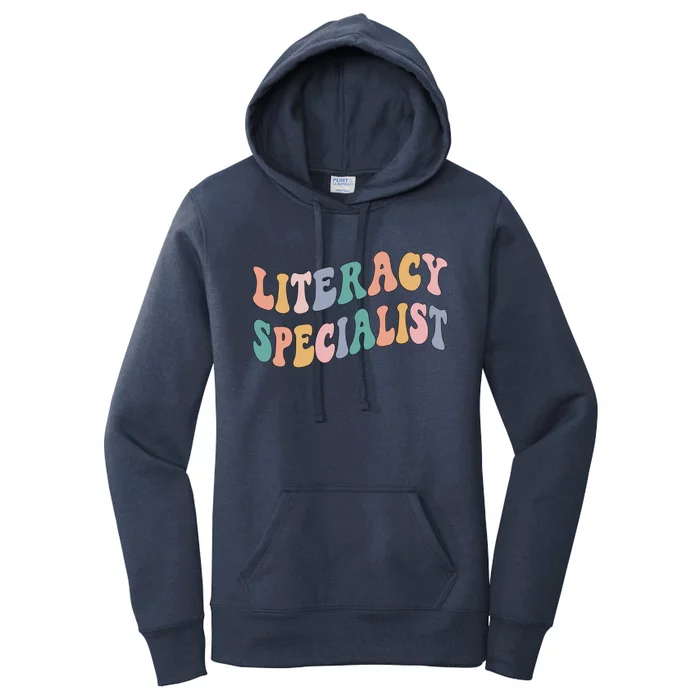 Back To School Teacher Groovy Retro Literacy Specialist Cute Gift Women's Pullover Hoodie