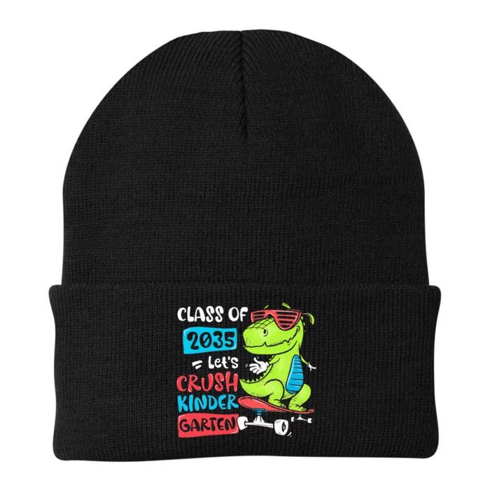 Back To School Let's Crush Kindergarten Class 2035 Dinosaur Knit Cap Winter Beanie