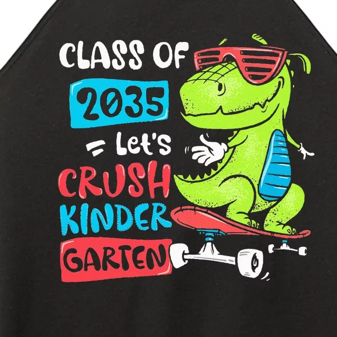 Back To School Let's Crush Kindergarten Class 2035 Dinosaur Women’s Perfect Tri Rocker Tank