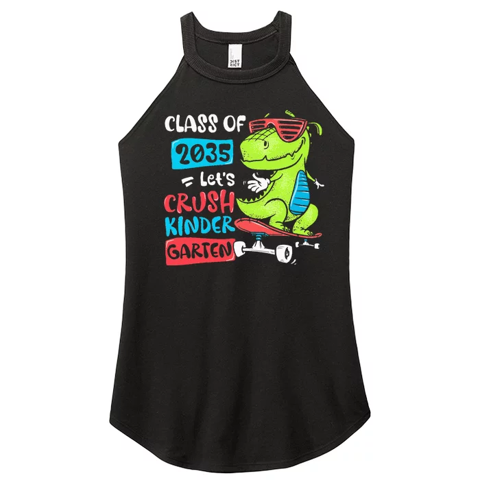 Back To School Let's Crush Kindergarten Class 2035 Dinosaur Women’s Perfect Tri Rocker Tank