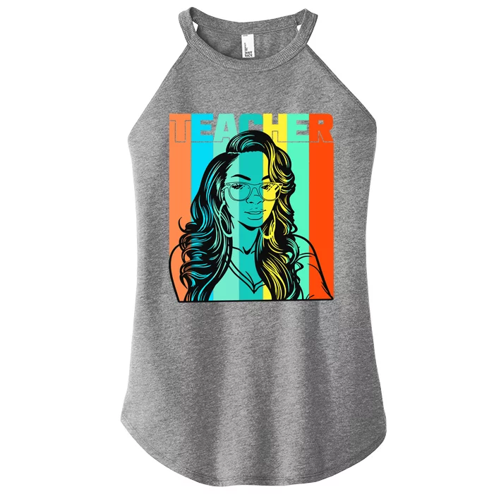 Black Teacher Smart Beautiful Queen Juneteenth Melanin Gift Women’s Perfect Tri Rocker Tank