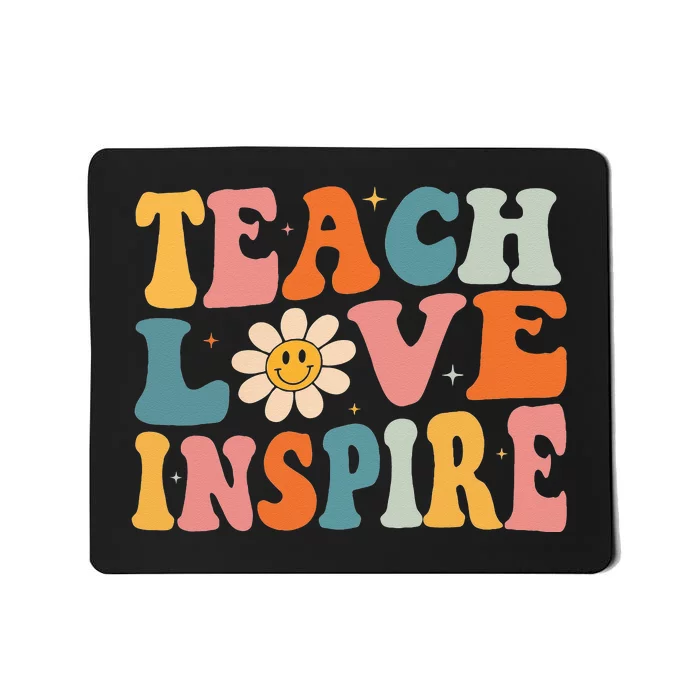 Back To School Teach Love Inspire Retro Teachers Mousepad