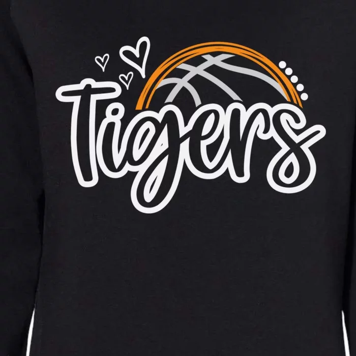 Basketball Tigers School Sports Fan Team Spirit Womens California Wash Sweatshirt