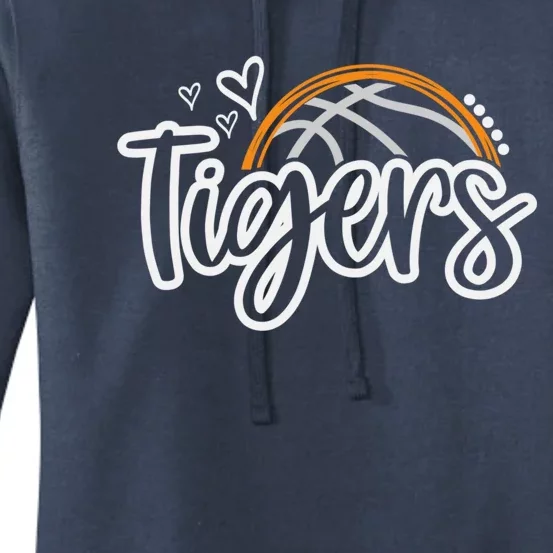 Basketball Tigers School Sports Fan Team Spirit Women's Pullover Hoodie