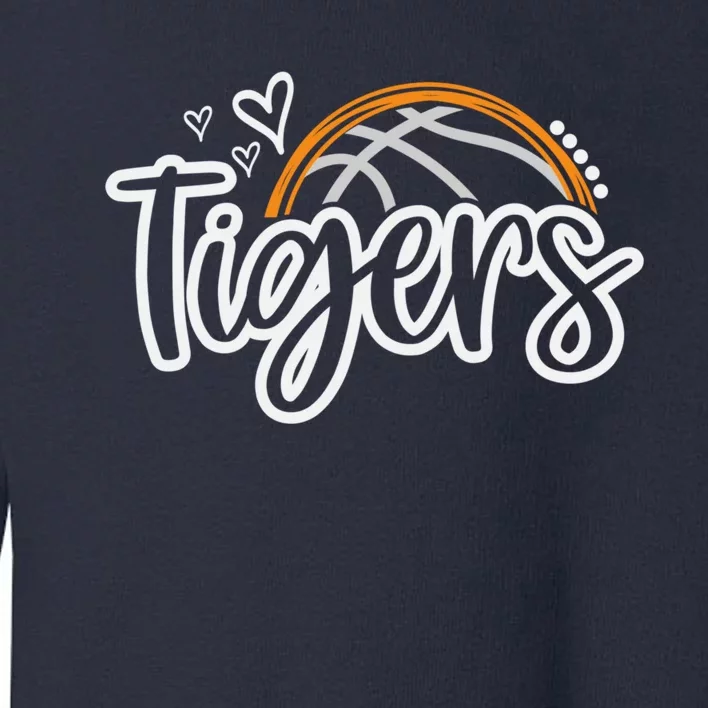 Basketball Tigers School Sports Fan Team Spirit Toddler Sweatshirt