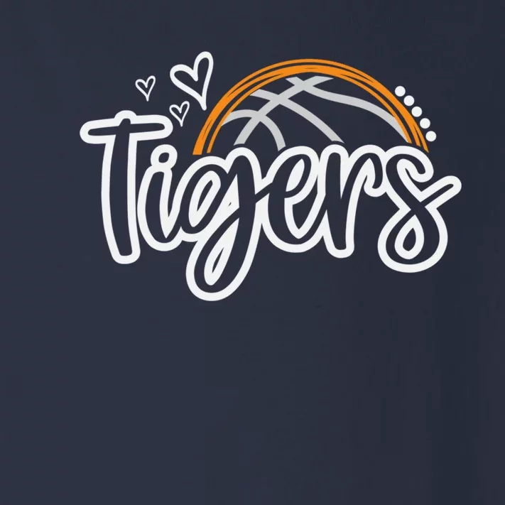 Basketball Tigers School Sports Fan Team Spirit Toddler Long Sleeve Shirt