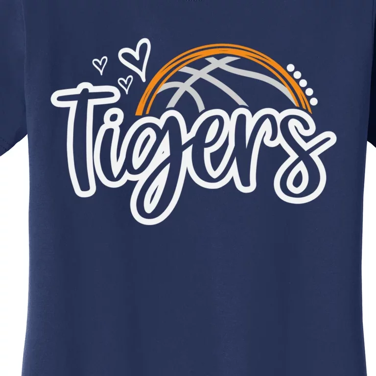 Basketball Tigers School Sports Fan Team Spirit Women's T-Shirt