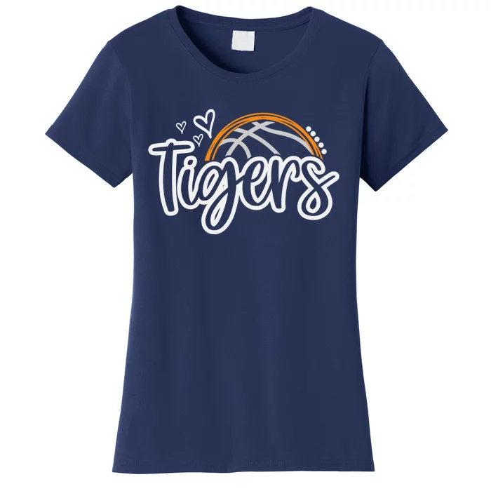 Basketball Tigers School Sports Fan Team Spirit Women's T-Shirt