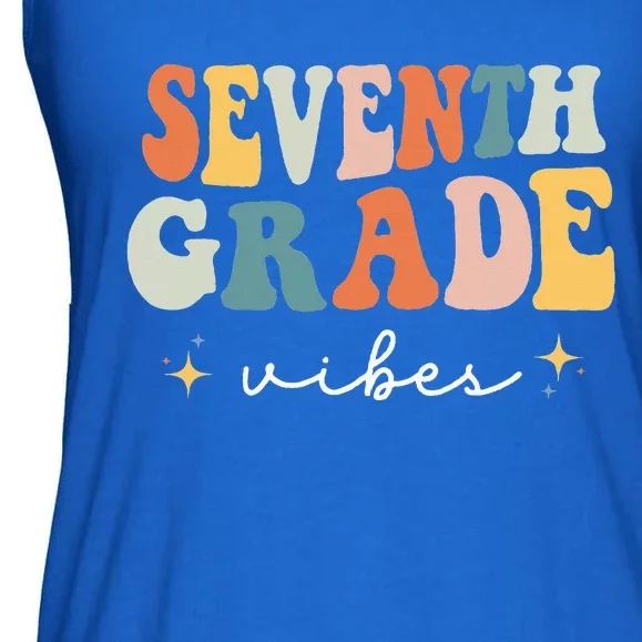 Back To School Seventh Grade Vibes Retro 7th Grade Teacher Ladies Essential Flowy Tank