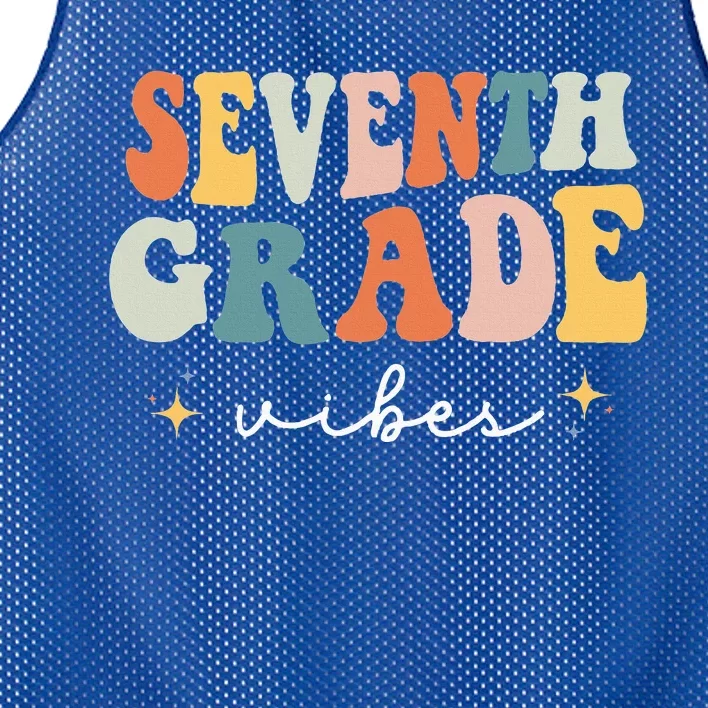 Back To School Seventh Grade Vibes Retro 7th Grade Teacher Mesh Reversible Basketball Jersey Tank