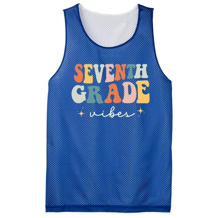 Back To School Seventh Grade Vibes Retro 7th Grade Teacher Mesh Reversible Basketball Jersey Tank