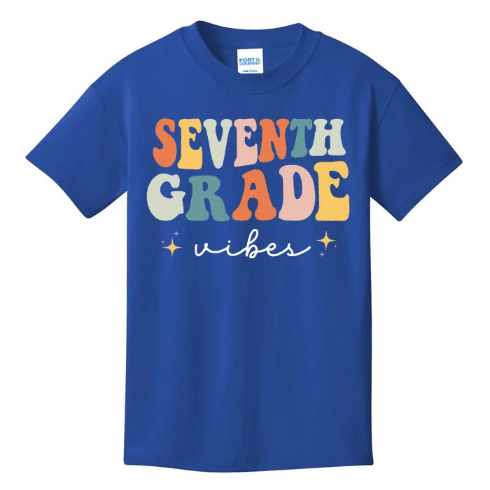 Back To School Seventh Grade Vibes Retro 7th Grade Teacher Kids T-Shirt