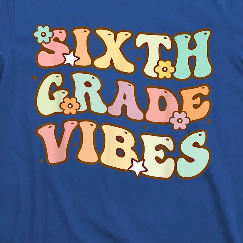 Back To School Sixth Grade Vibes Student Teacher Retro Gift T-Shirt