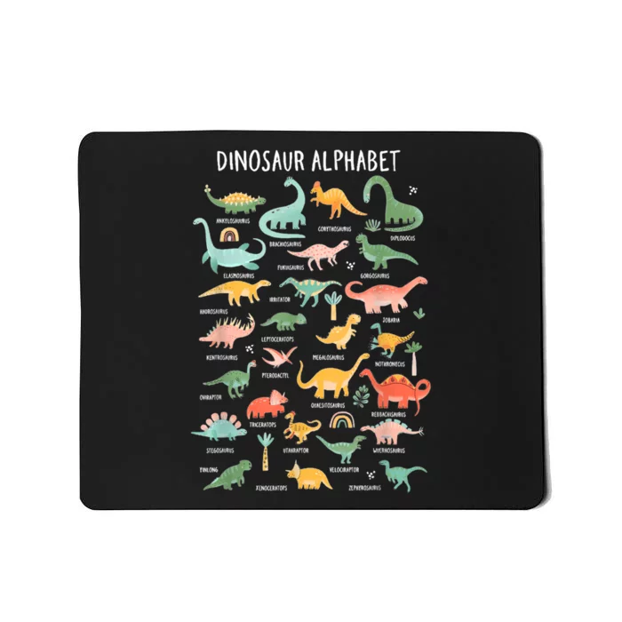 Back To School Types Of Dinosaurs Alphabet Identification Mousepad