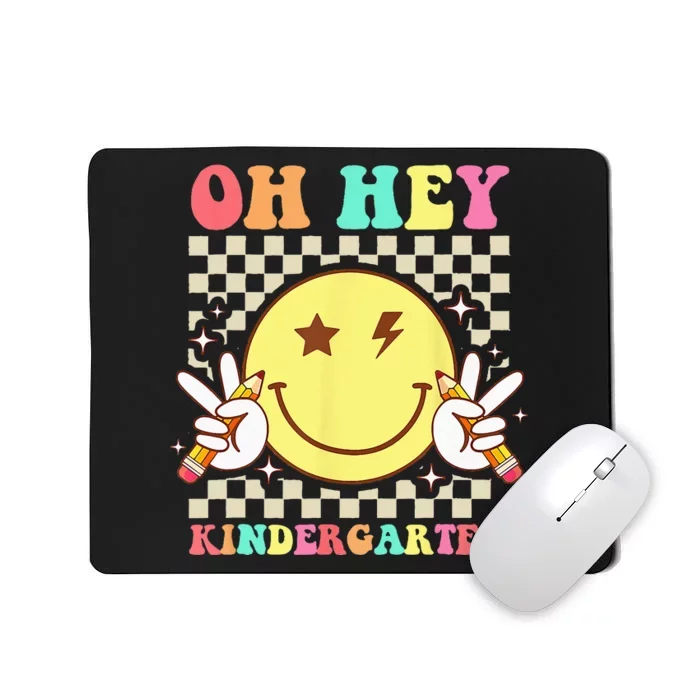 Back To School Oh Hey Kindergarten Retro Teacher Student Mousepad