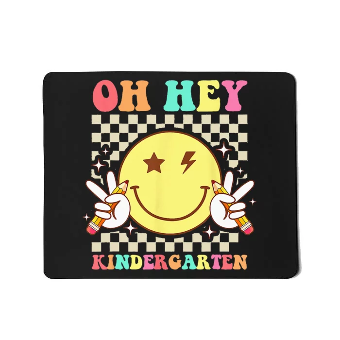 Back To School Oh Hey Kindergarten Retro Teacher Student Mousepad