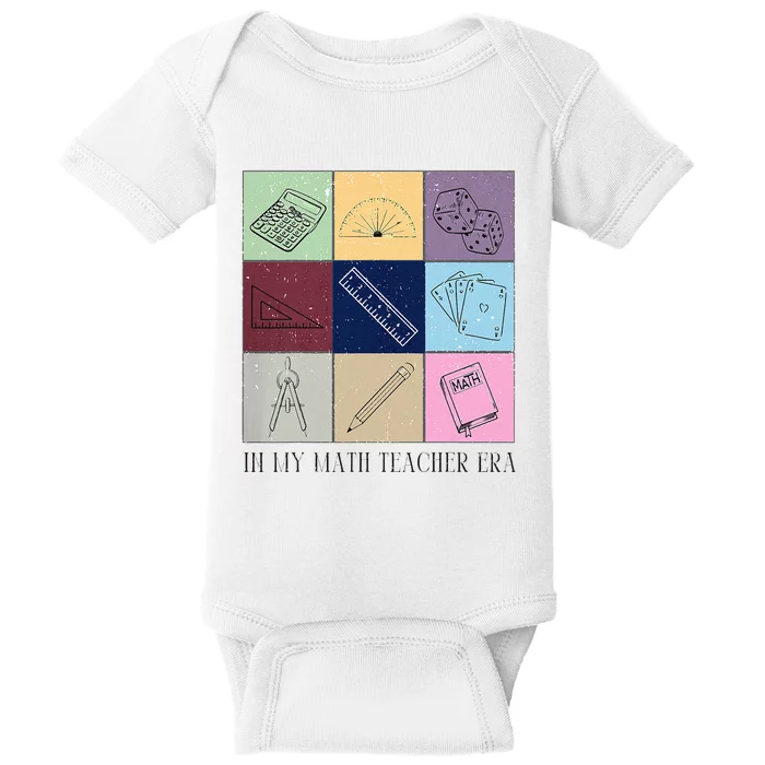 Back To School In My Math Teacher Era Retro Math Pi Day Baby Bodysuit