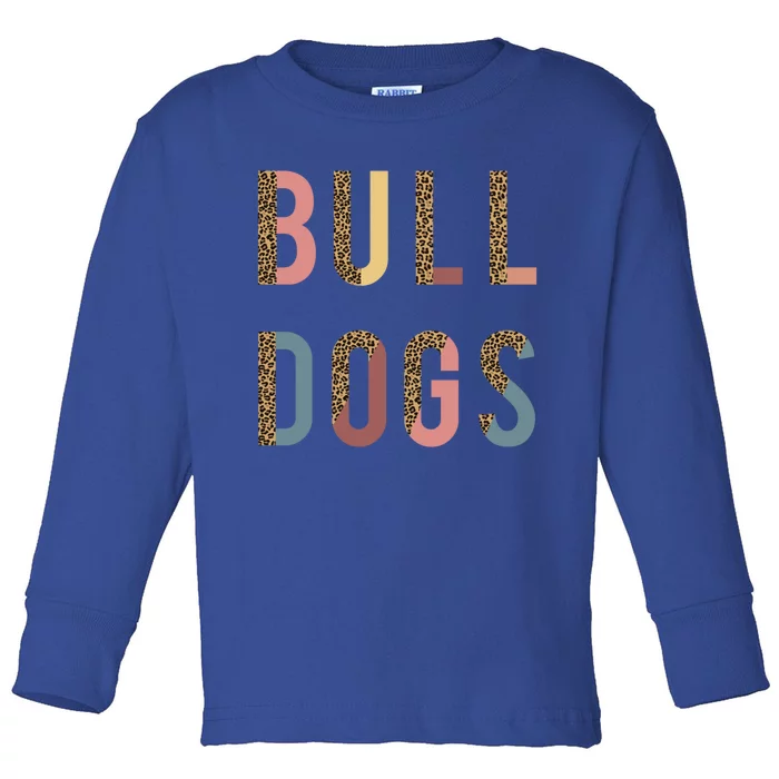 Bulldogs Team Spirit School Sports Fan Mascot Teacher Mom Gift Toddler Long Sleeve Shirt