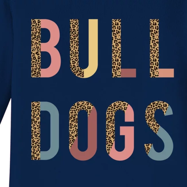 Bulldogs Team Spirit School Sports Fan Mascot Teacher Mom Gift Baby Long Sleeve Bodysuit