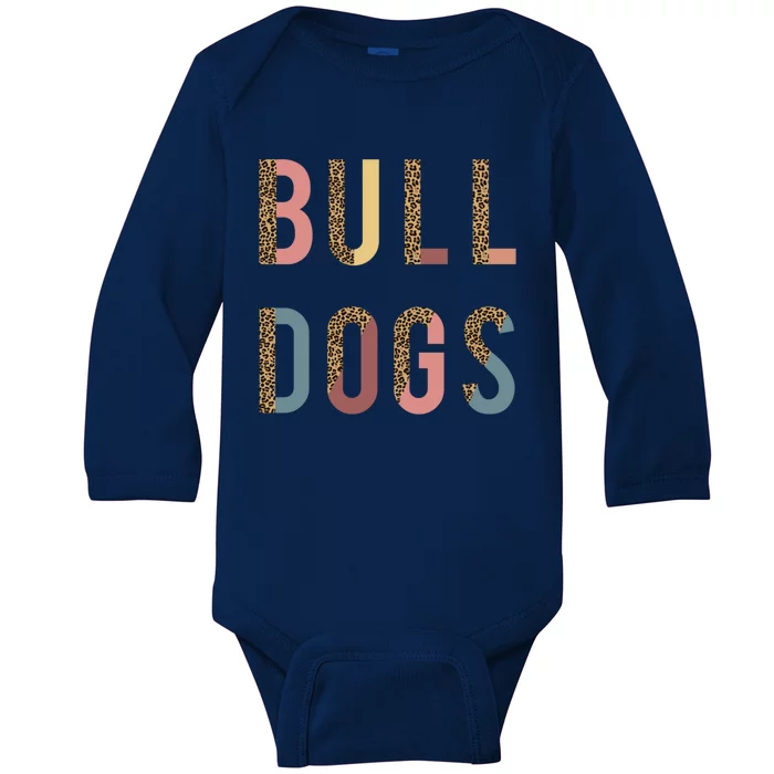 Bulldogs Team Spirit School Sports Fan Mascot Teacher Mom Gift Baby Long Sleeve Bodysuit