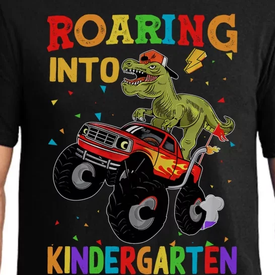 Back To School Roaring Kindergarten Dinosaur Monster Truck Gift Pajama Set