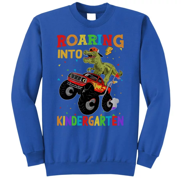 Back To School Roaring Kindergarten Dinosaur Monster Truck Gift Sweatshirt