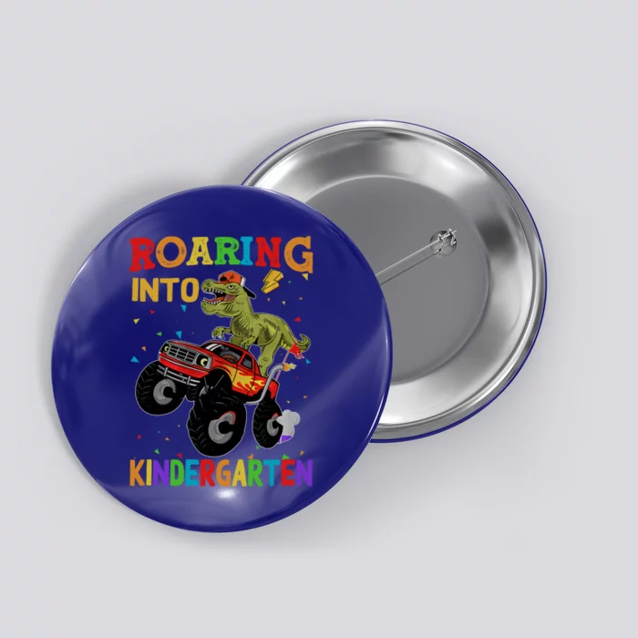 Back To School Roaring Kindergarten Dinosaur Monster Truck Gift Button