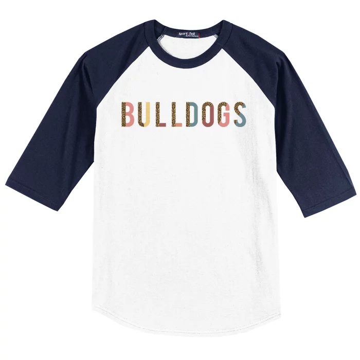 Bulldogs Team Spirit School Sports Fan Mascot Teacher Mom Great Gift Baseball Sleeve Shirt