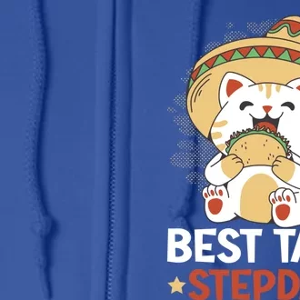 Best Taco Stepdad With A Cat For Father's Day Gift Full Zip Hoodie