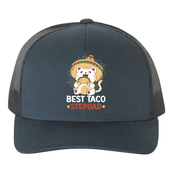 Best Taco Stepdad With A Cat For Father's Day Gift Yupoong Adult 5-Panel Trucker Hat