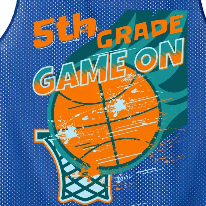 Back To School Game On 5Th Grade Student Basketball Lover Cute Gift Mesh Reversible Basketball Jersey Tank