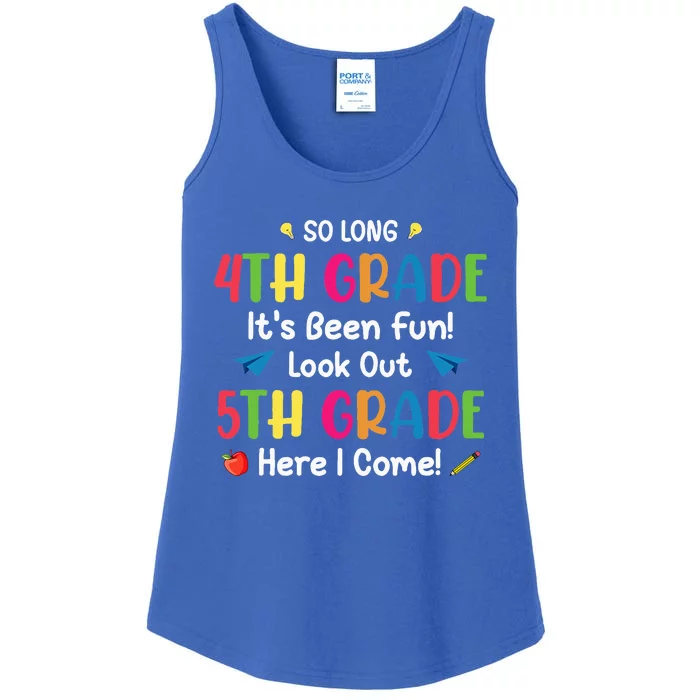 Back To School Funny So Long 4th Grade 5th Grade Here I Come Ladies Essential Tank