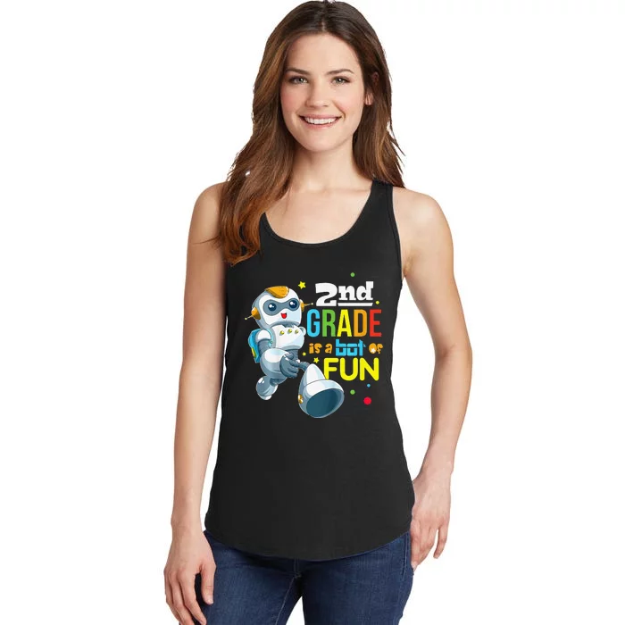 Back To School Team Second Grade Cool Robot Ladies Essential Tank