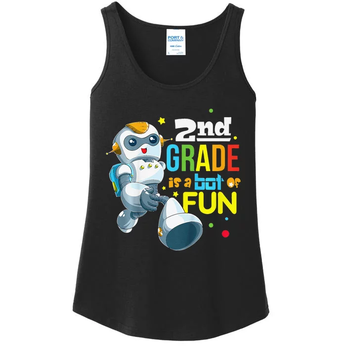 Back To School Team Second Grade Cool Robot Ladies Essential Tank