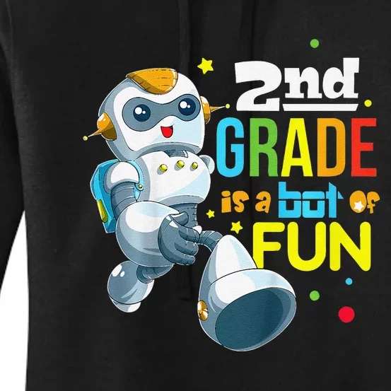 Back To School Team Second Grade Cool Robot Women's Pullover Hoodie