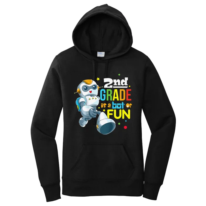 Back To School Team Second Grade Cool Robot Women's Pullover Hoodie