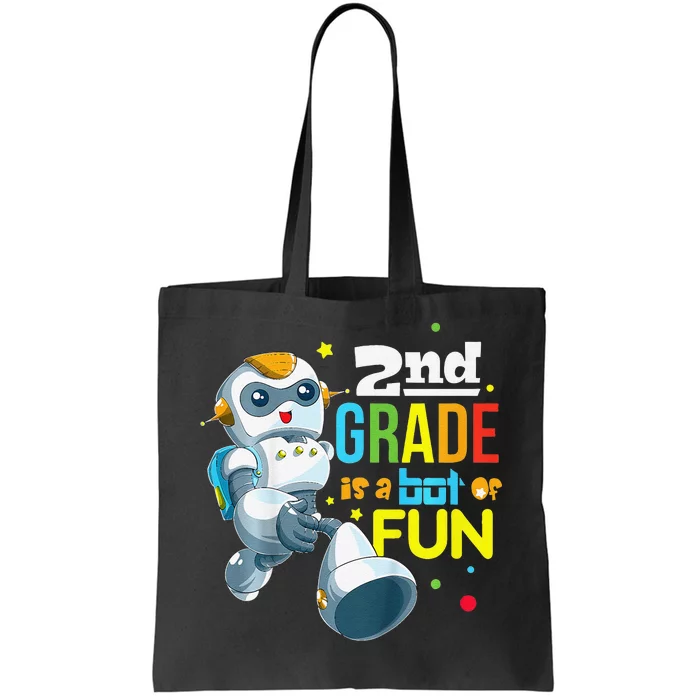 Back To School Team Second Grade Cool Robot Tote Bag