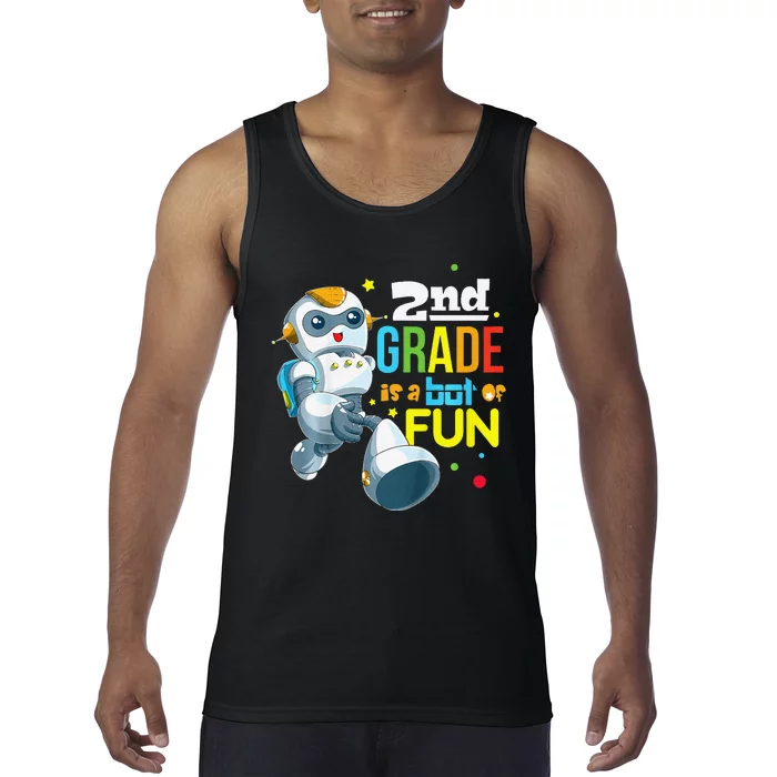 Back To School Team Second Grade Cool Robot Tank Top