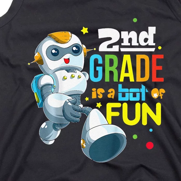 Back To School Team Second Grade Cool Robot Tank Top