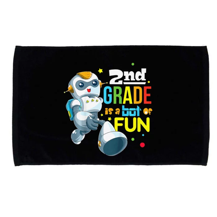 Back To School Team Second Grade Cool Robot Microfiber Hand Towel