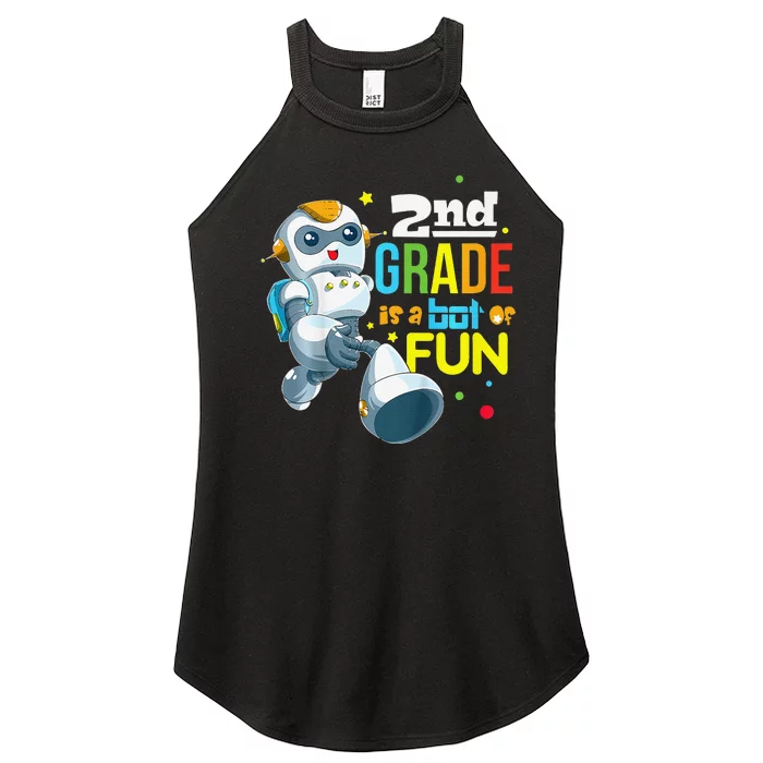 Back To School Team Second Grade Cool Robot Women’s Perfect Tri Rocker Tank