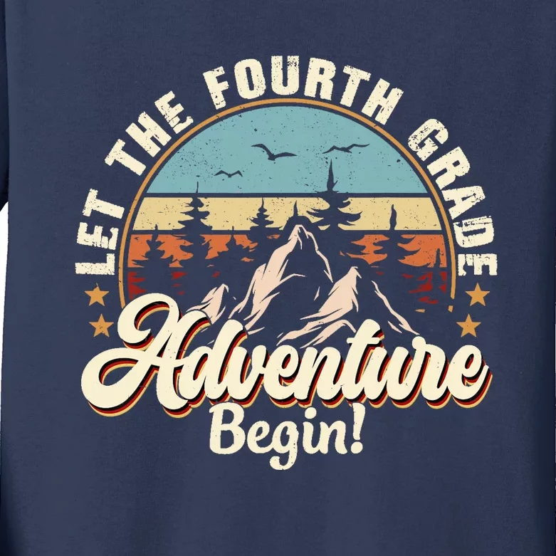 Back To School Let The 4th Grade Adventure Begin Kids Long Sleeve Shirt