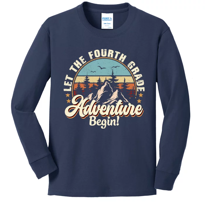 Back To School Let The 4th Grade Adventure Begin Kids Long Sleeve Shirt