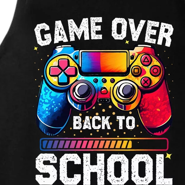 Back to School Funny Game Over Teacher Student Retro Gamer Ladies Tri-Blend Wicking Tank